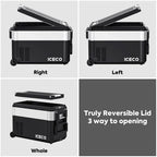 ICECO JP50 Pro Dual Zone Wheeled 51QT Portable Cooler Silver