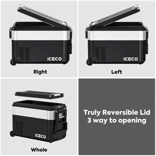 ICECO JP50 Pro Dual Zone Wheeled 51QT Portable Cooler Silver