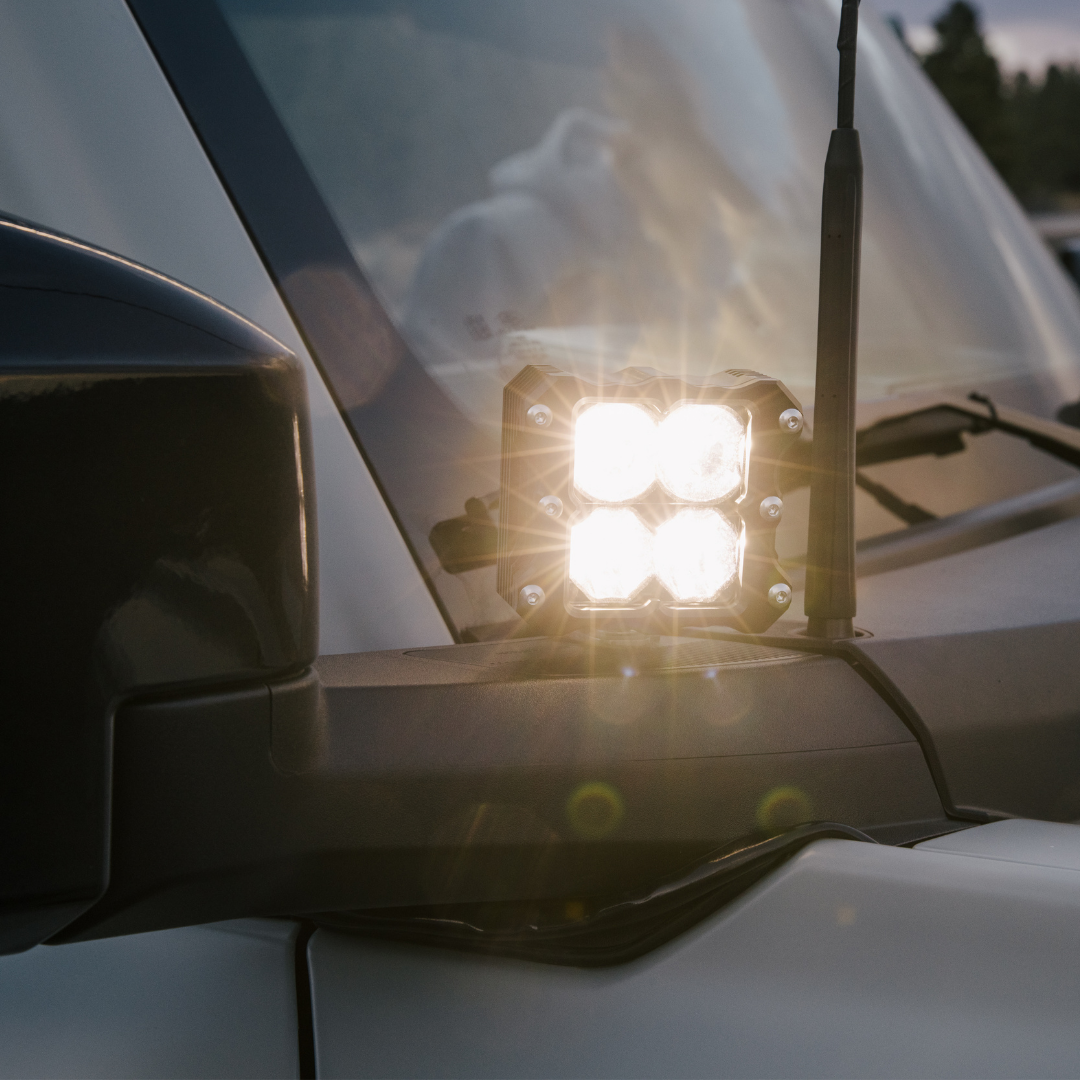 Heretic 6 Series Quattro Light: Black Bezel | Stainless Bolts | Spot Reflector | Clear Lens