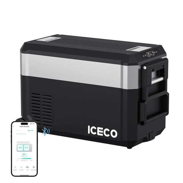 ICECO JP50 Pro Dual Zone Wheeled 51QT Portable Cooler Silver