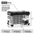 ICECO APL55 Aluminum Dual Zone 58QT Portable Cooler Black