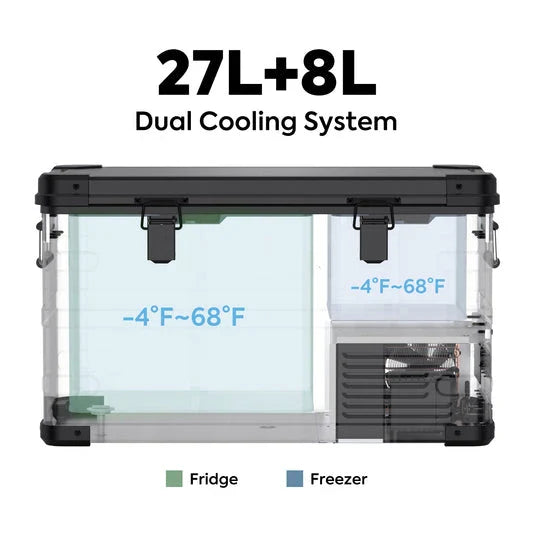 ICECO APL35 Aluminum Dual Zone 37QT Portable Cooler Black