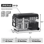 ICECO JP40 Pro Dual Zone Wheeled 39QT Portable Cooler Silver