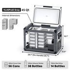 ICECO VL45 Pro Dual Zone 45QT Portable Cooler Grey