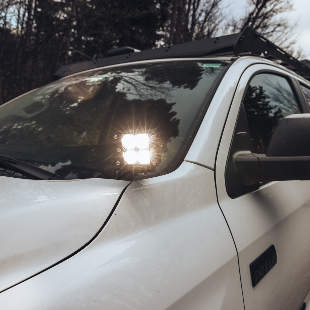 Heretic 6 Series Quattro Light: Black Bezel | Stainless Bolts | Spot Reflector | Clear Lens