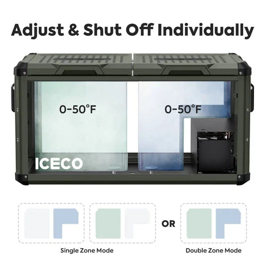 ICECO VL75 Pro Dual Zone 79QT Portable Cooler Olive
