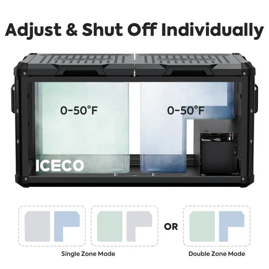 ICECO VL90 Pro Dual Zone 95QT Portable Cooler Black