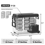 ICECO JP50 Pro Dual Zone Wheeled 51QT Portable Cooler Silver