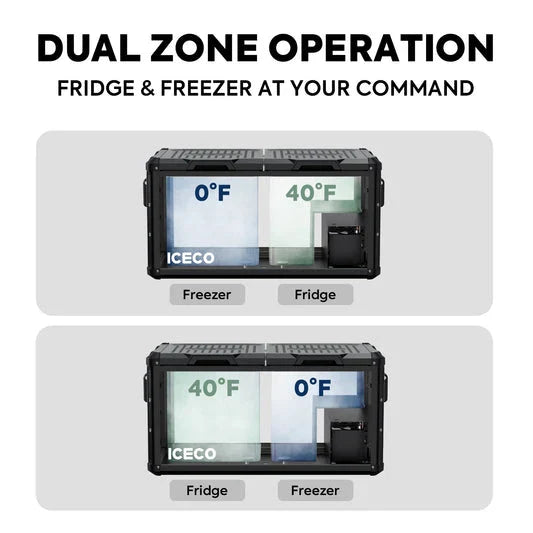 ICECO VL75 Pro Dual Zone 79QT Portable Cooler Black