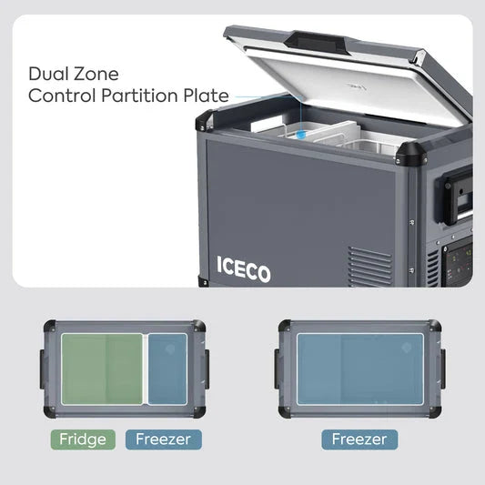 ICECO VL45 Pro Dual Zone 45QT Portable Cooler Grey