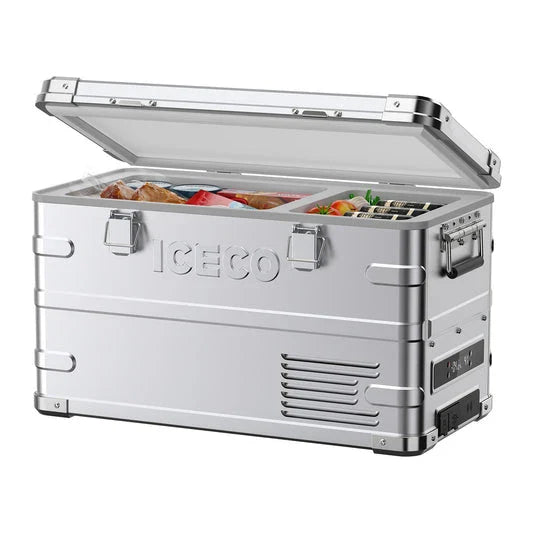 ICECO APL35 Aluminum Dual Zone 37QT Portable Cooler Silver