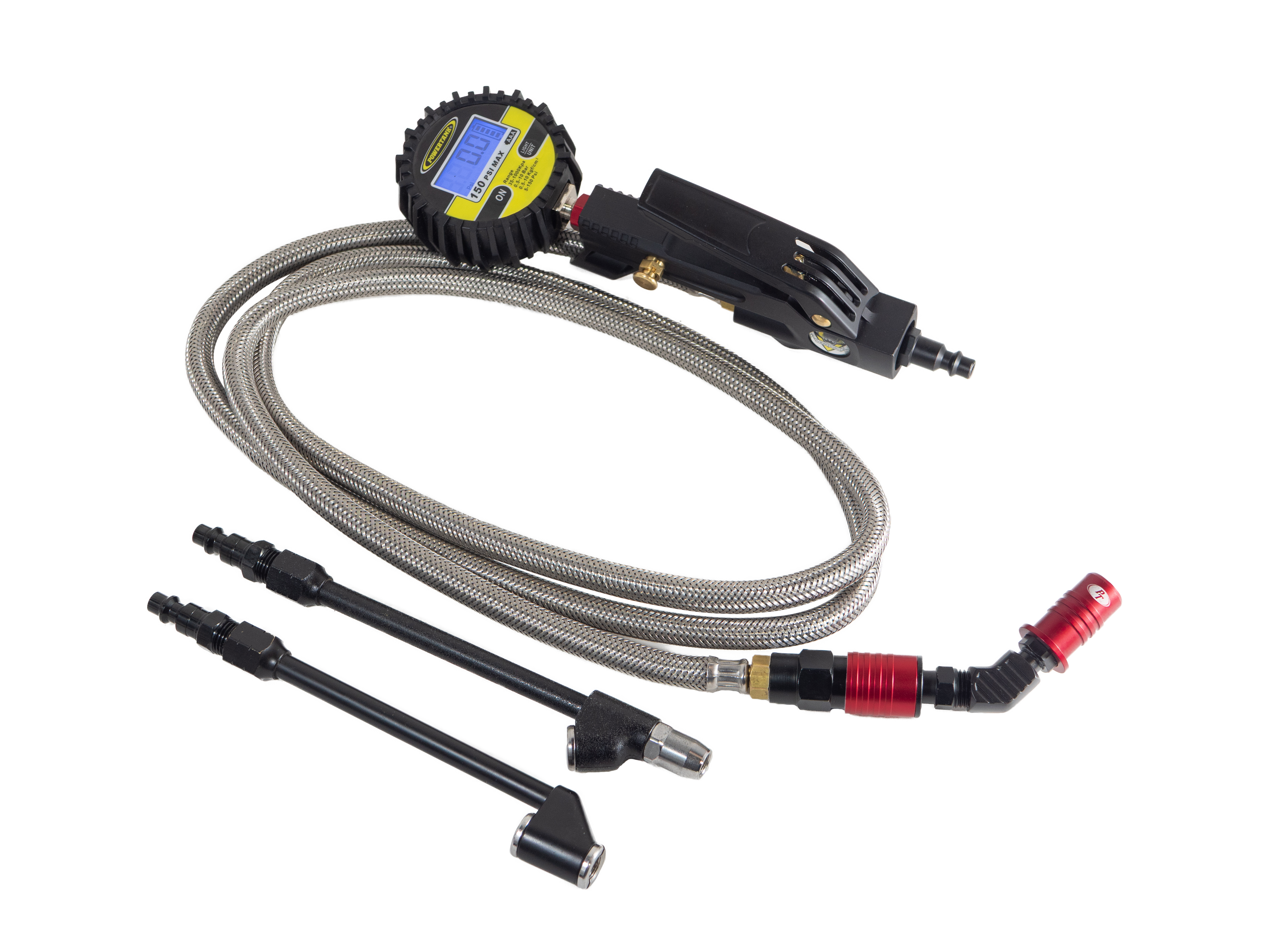 Big Kahuna Digital - Ventoso™ RED Tire Inflator with Gauge, 6 ft. Hose, and Quick-Switch Chucks