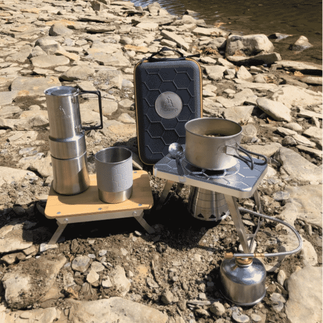 nCamp Kitchen to Go 5 Piece (Stove, Prep, Adapter, Case, Café)