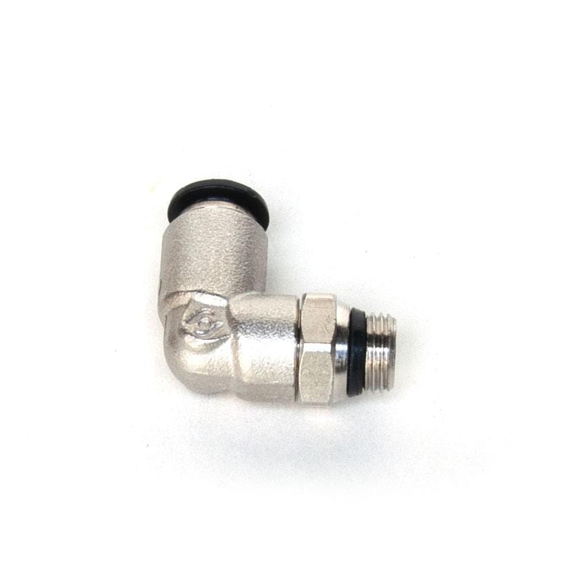 90-degree Elbow push-in air line fitting - 5 mm. or 6 mm. x 1/8" Global thread