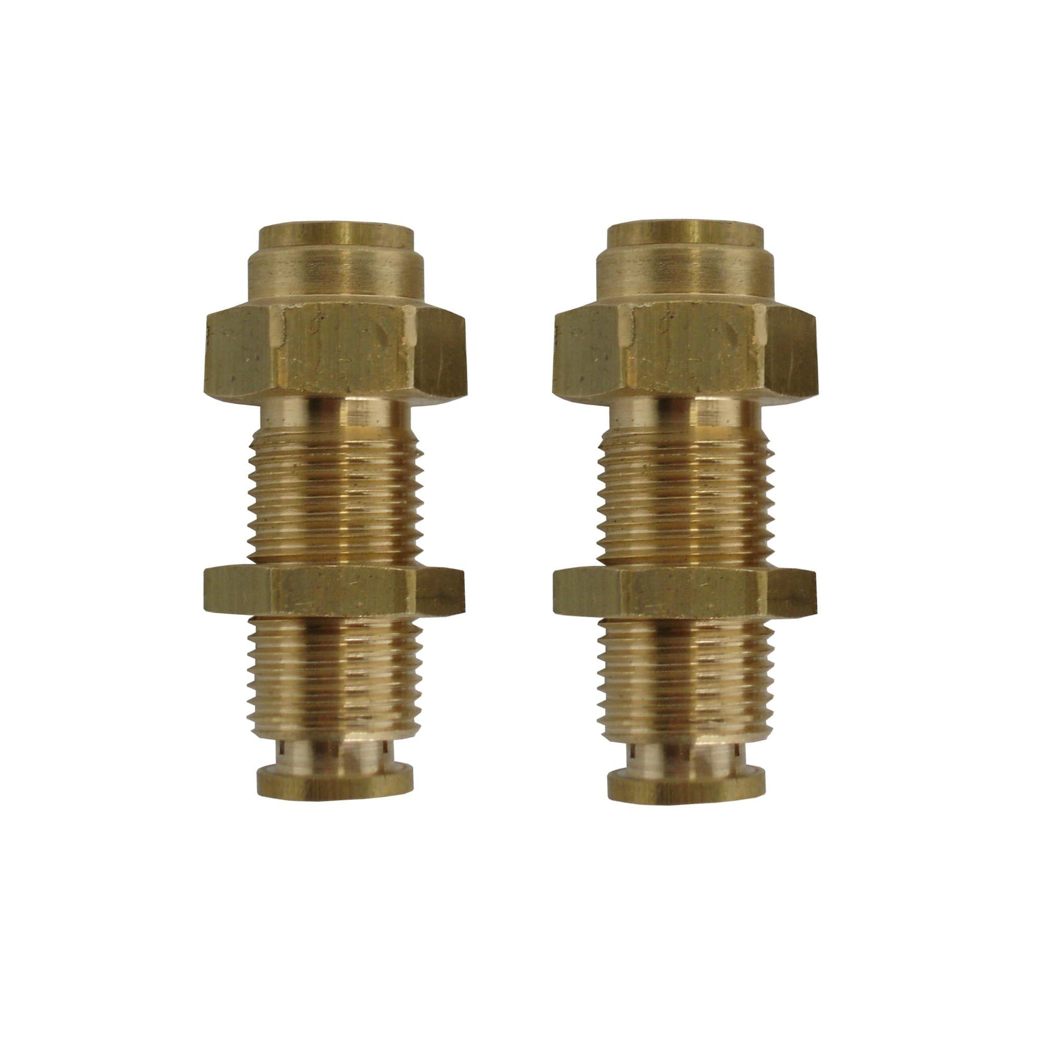 3/8" Hose Push-in x 3/8" Hose Push-in Brass Bulkhead Fitting