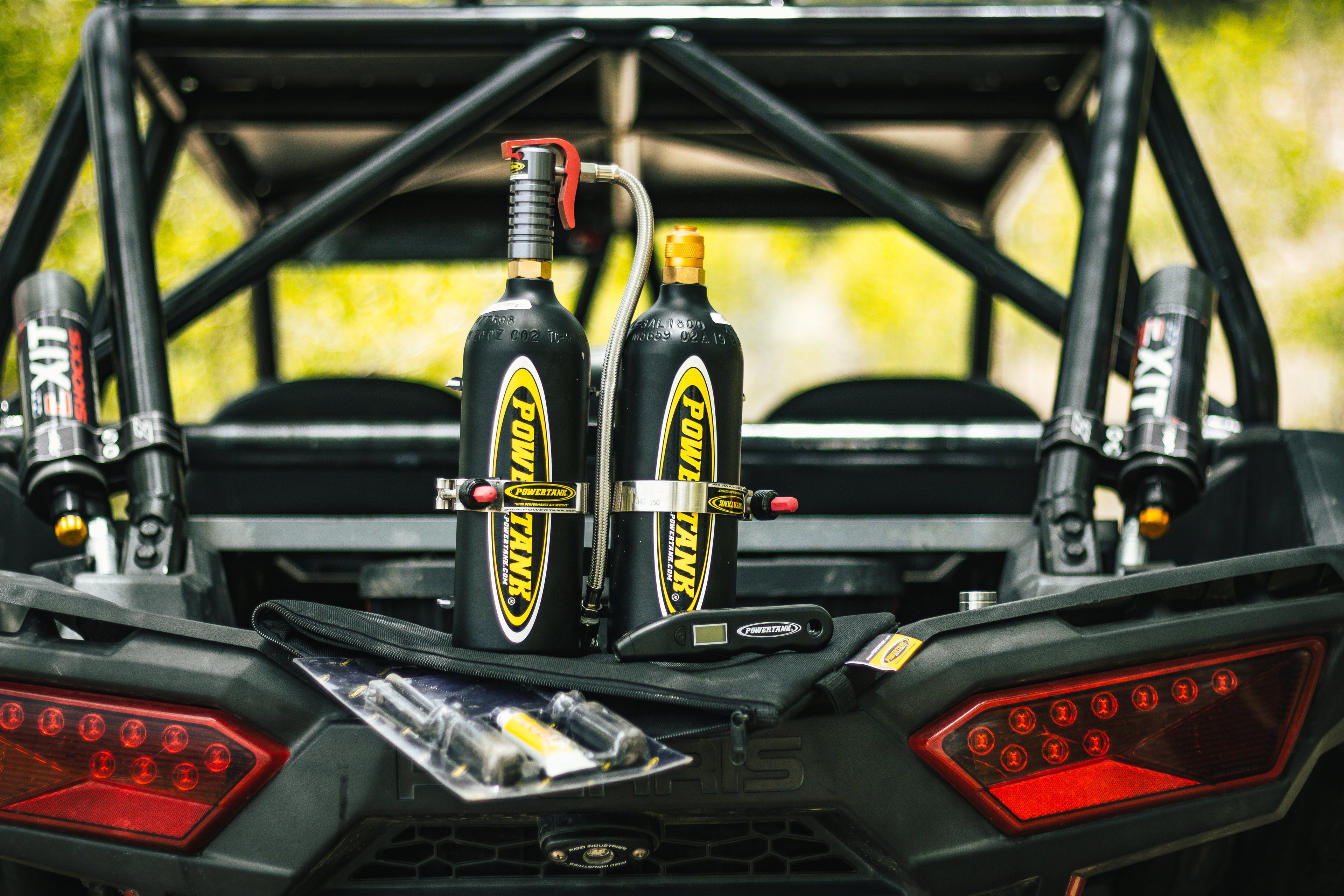 Double Barrel Bracket Power Shot™ Trigger - SXS Two Bottle CO2 Air Up System Power Tank