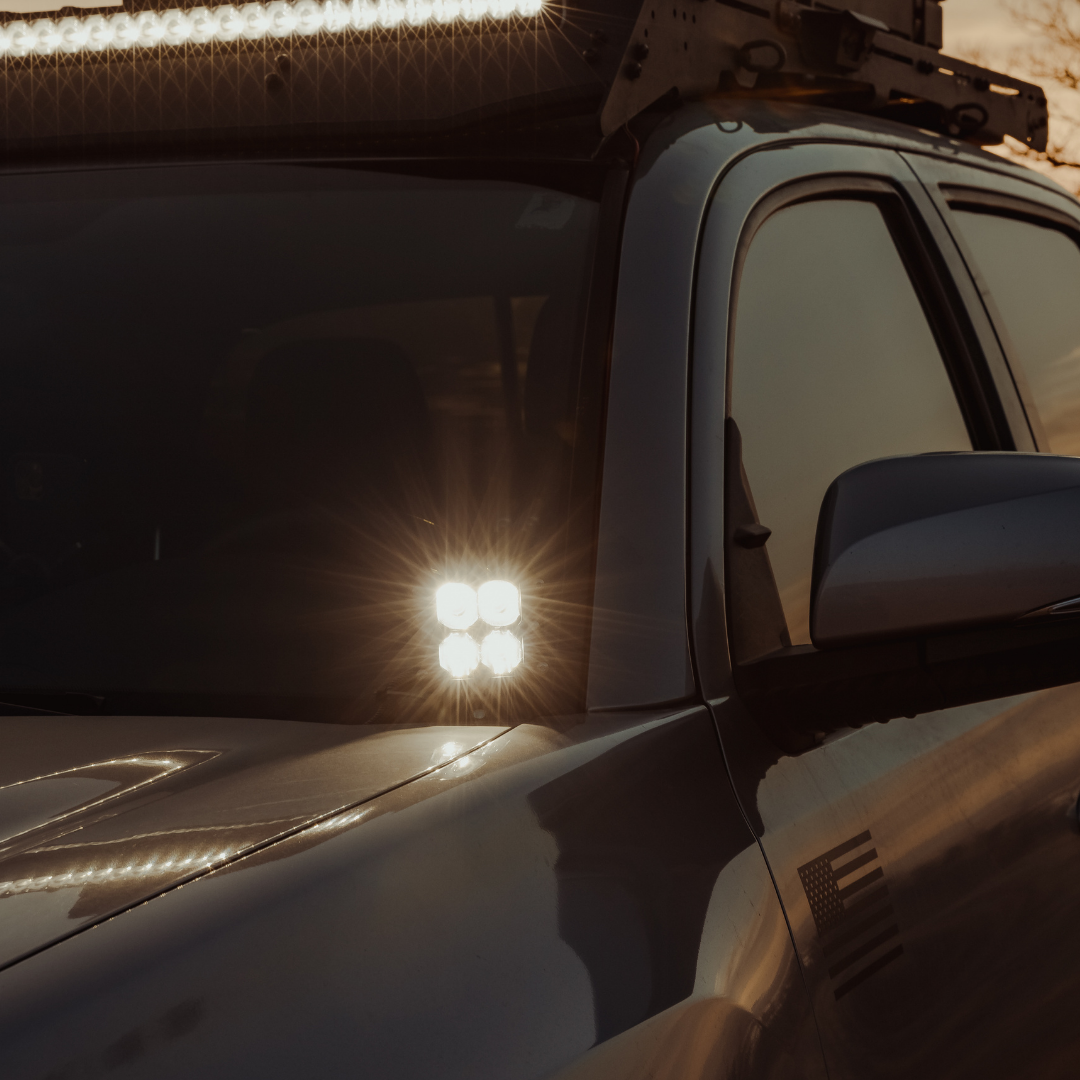 Heretic 6 Series Quattro Light: Black Bezel | Stainless Bolts | Spot Reflector | Clear Lens