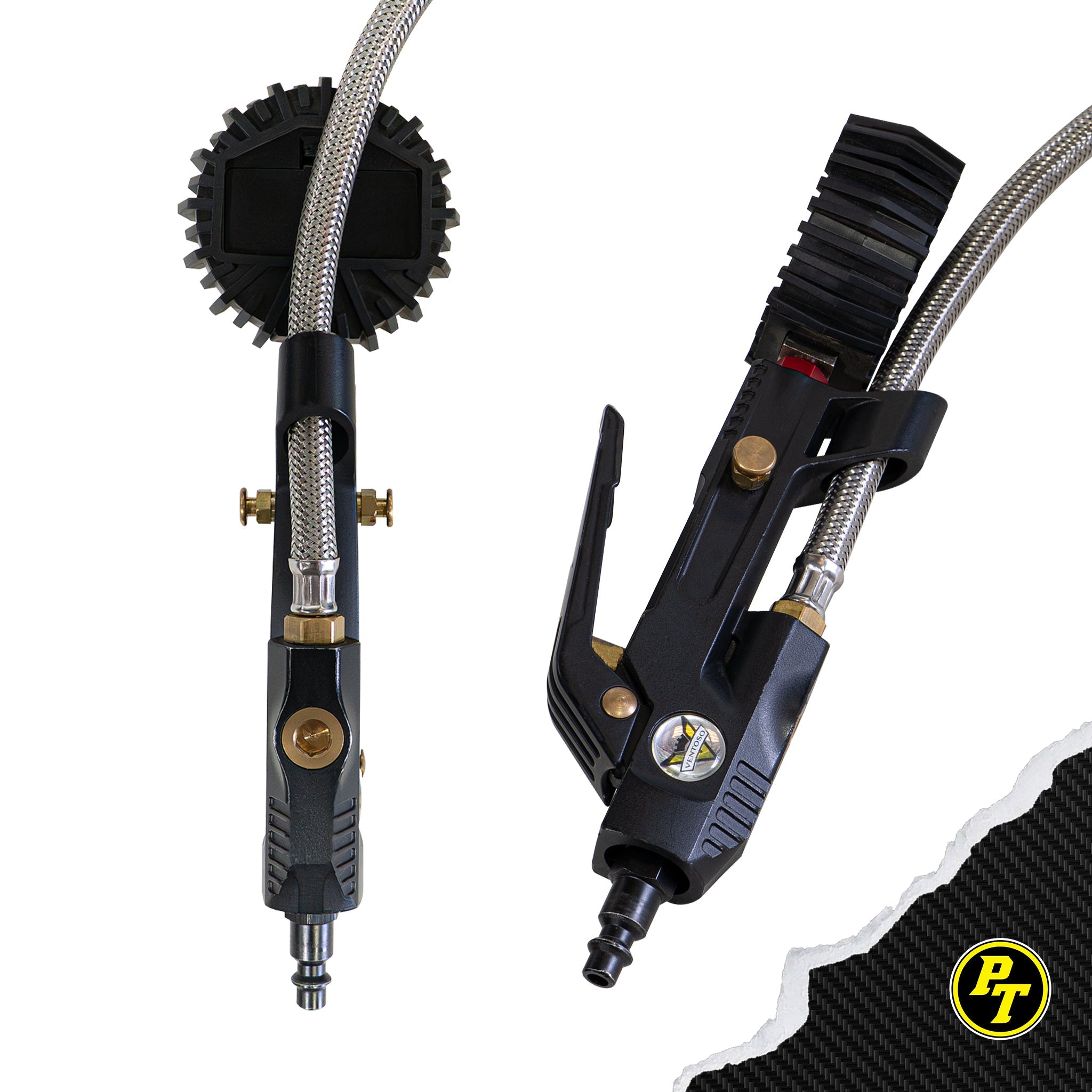 Switch Hitter Analog - Ventoso™ RED Tire Inflator with Quick-Switch Chucks