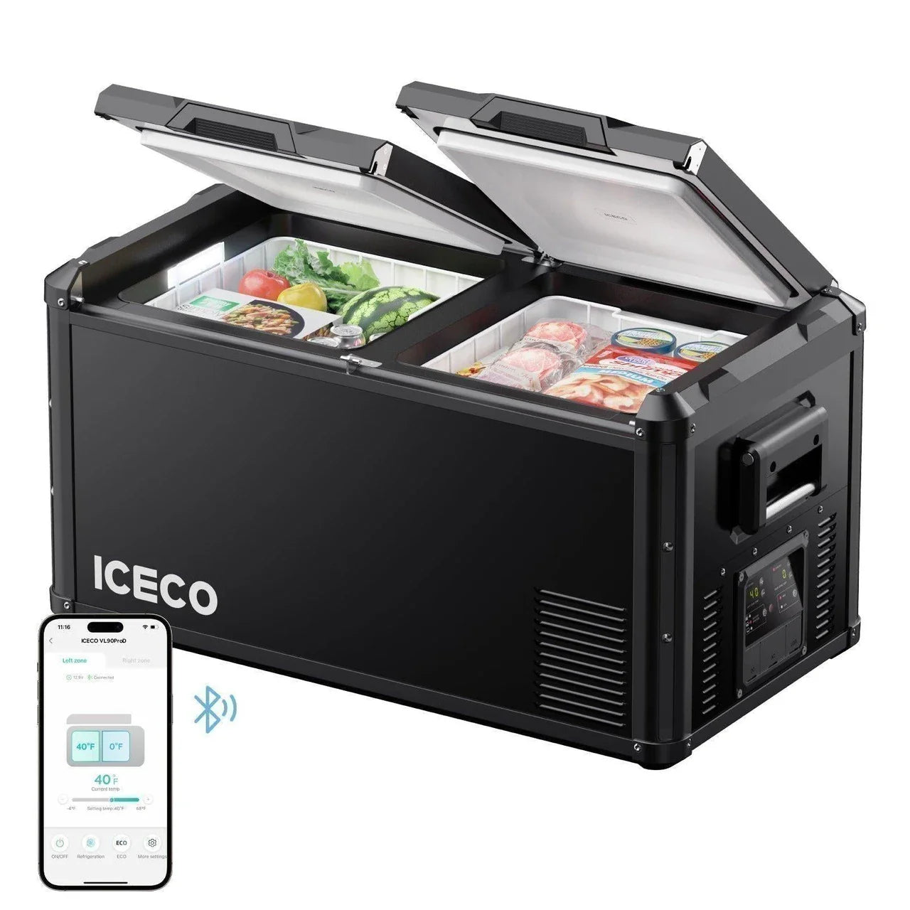 ICECO VL75 Pro Dual Zone 79QT Portable Cooler Black