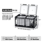 ICECO VL90 Pro Dual Zone 95QT Portable Cooler Black