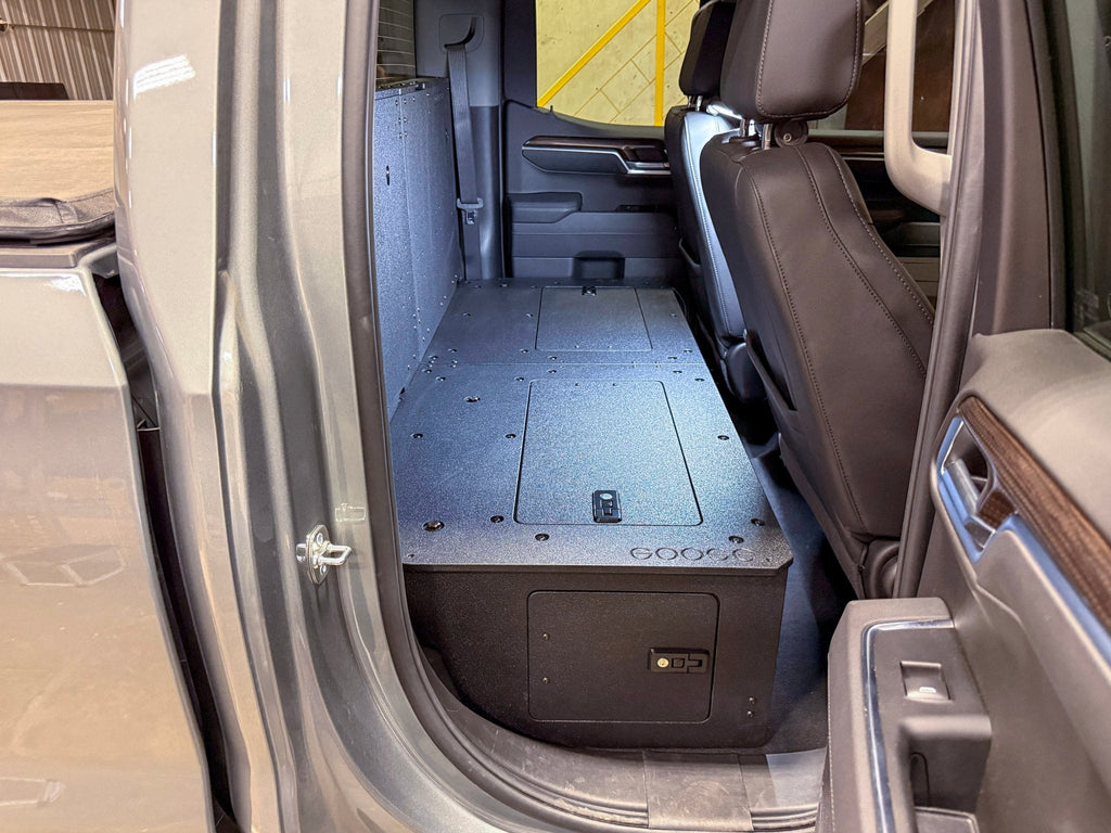CHEVY - SILVERADO - 4TH GEN - GMC - SIERRA - DOUBLECAB - 2019-PRESENT - 5TH GEN - EXPLORE SERIES - DOUBLE CAB - SEAT DELETE PLATE SYSTEM - SECOND ROW - 100%