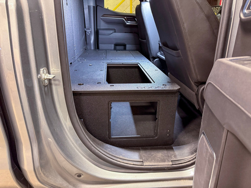 CHEVY - SILVERADO - 4TH GEN - GMC - SIERRA - DOUBLECAB - 2019-PRESENT - 5TH GEN - EXPLORE SERIES - DOUBLE CAB - SEAT DELETE PLATE SYSTEM - SECOND ROW - 100%