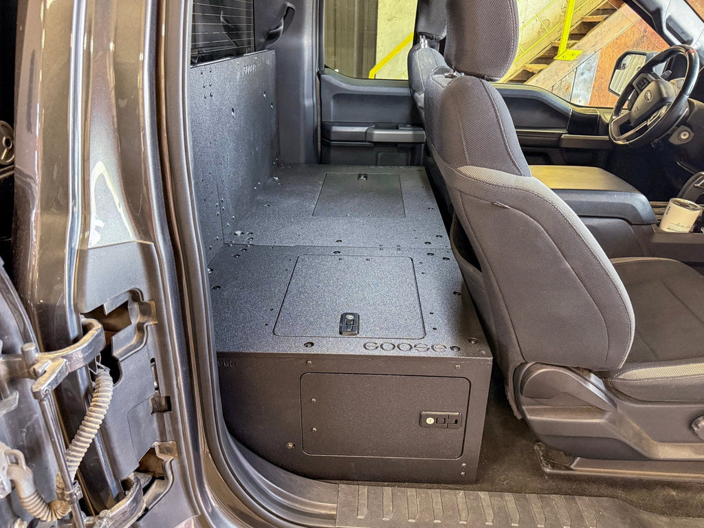 Ford - F-150 - 2015-Present - 13th & 14th Gen - Explore Series - SuperCab - Second Row - HIGH Seat Delete Plate System - Without Subwoofer