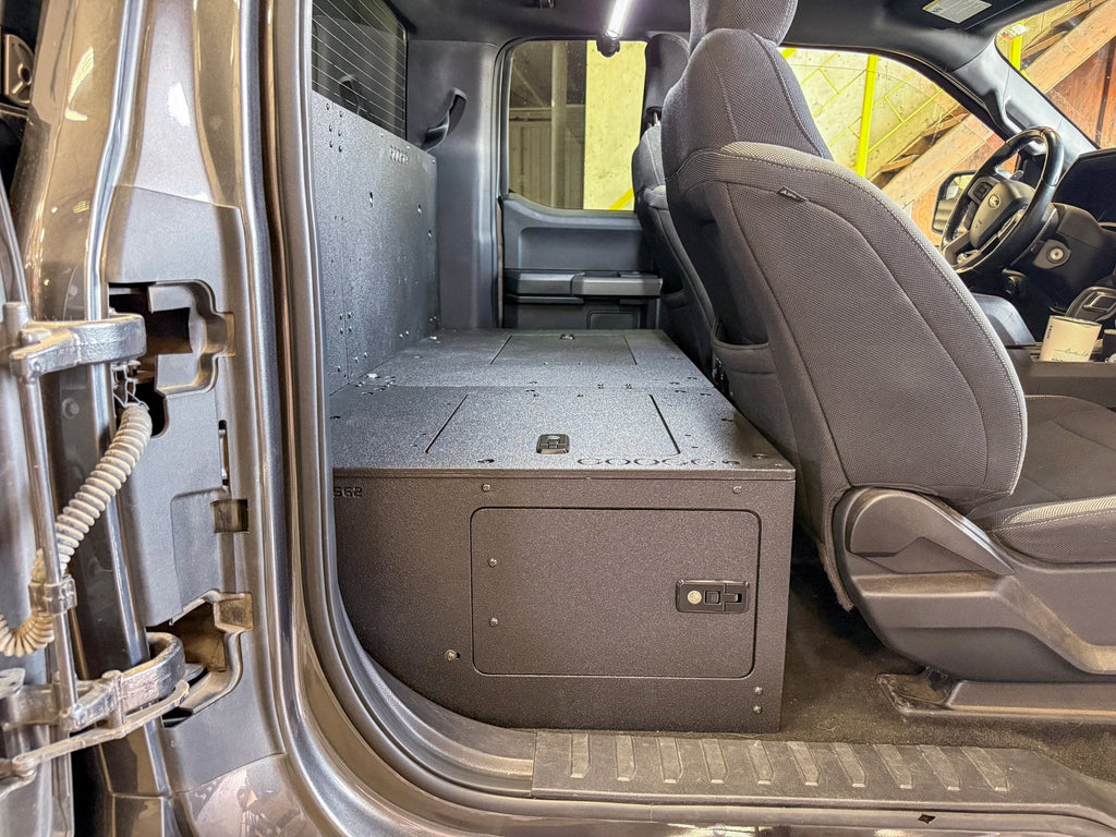 Ford - F-150 - 2015-Present - 13th & 14th Gen - Explore Series - SuperCab - Second Row - HIGH Seat Delete Plate System - Without Subwoofer