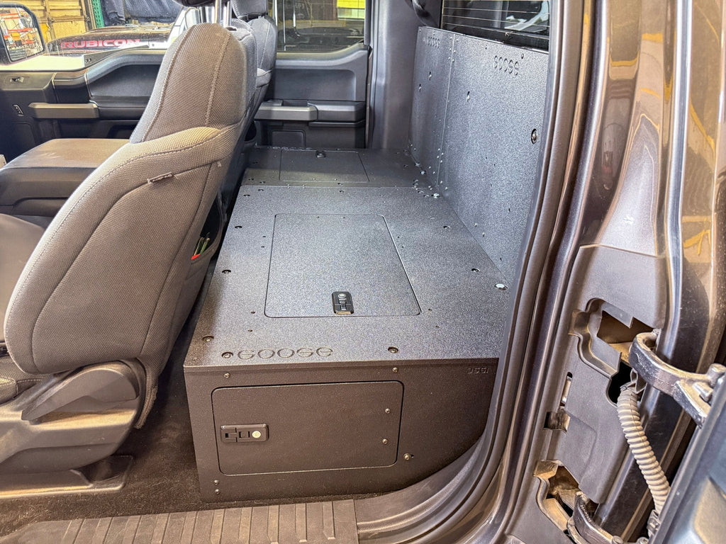 Ford - F-150 - 2015-Present - 13th & 14th Gen - Explore Series - SuperCab - Second Row - HIGH Seat Delete Plate System - Without Subwoofer