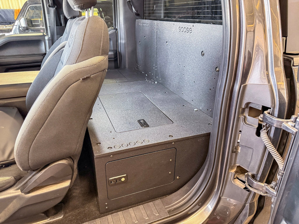 Ford - F-150 - 2015-Present - 13th & 14th Gen - Explore Series - SuperCab - Second Row - HIGH Seat Delete Plate System - Without Subwoofer