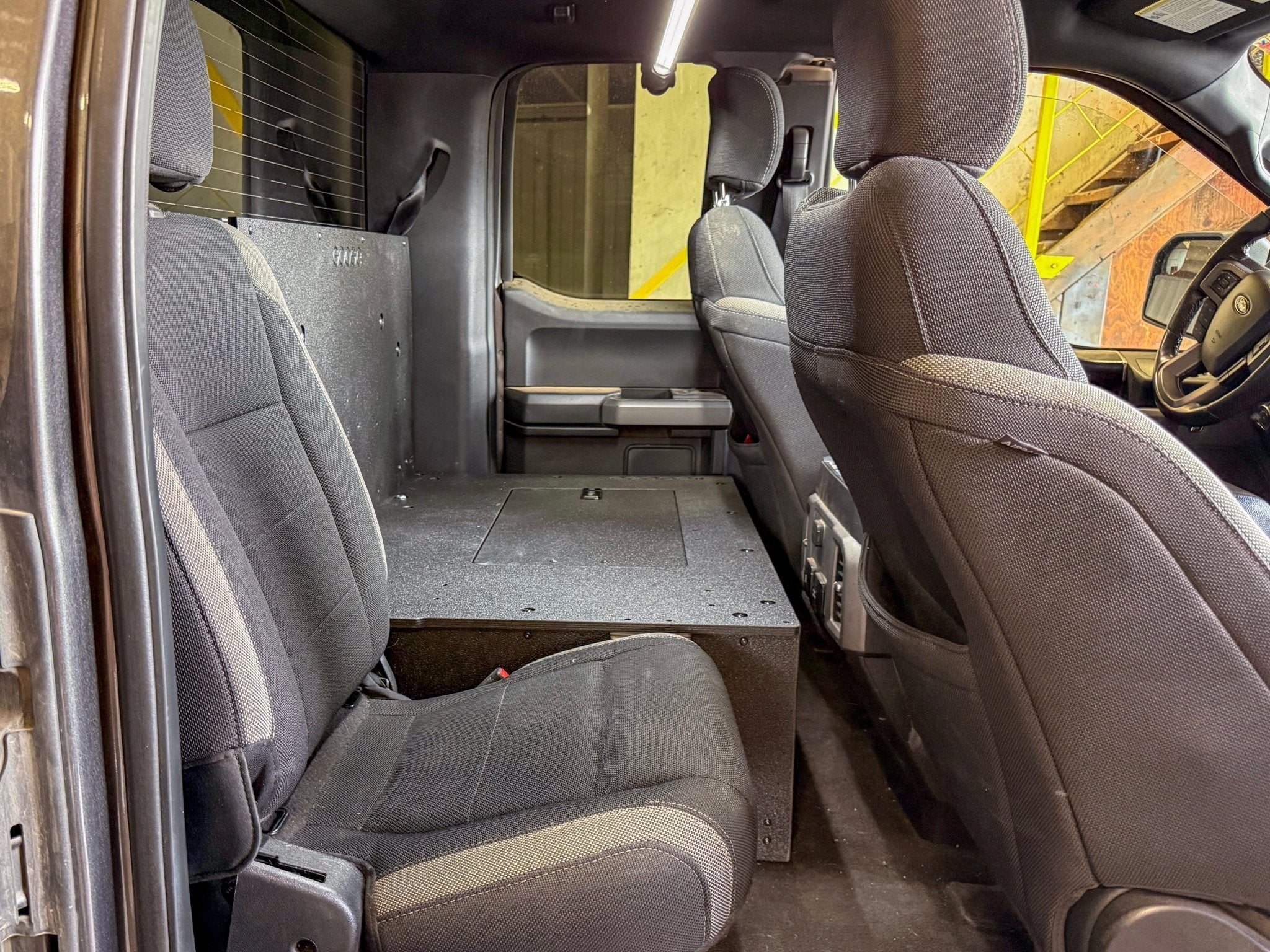 Ford - F-150 - 2015-Present - 13th & 14th Gen - Explore Series - SuperCab - Second Row - HIGH Seat Delete Plate System - Without Subwoofer