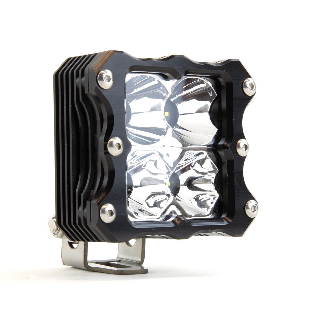 Heretic 6 Series Quattro Light: Black Bezel | Stainless Bolts | Spot Reflector | Clear Lens