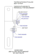 Jeep Wrangler 2018-2023 JLU 4 Door - 60% Seat Delete Bracket