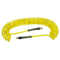 Air Hose 30 ft. Coiled 1/4" NPT Male Thread Superflex High Pressure Yellow Power Tank