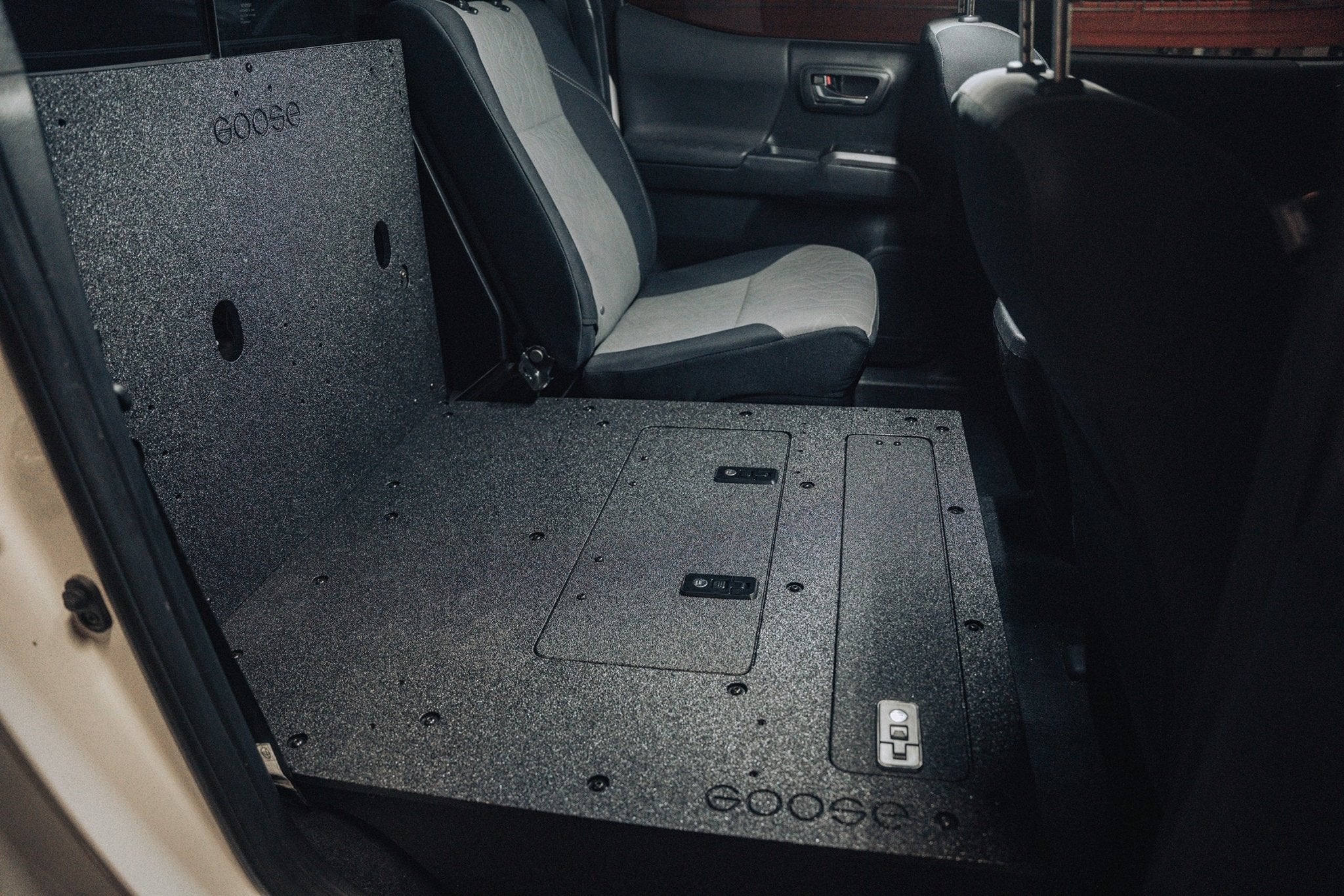Toyota Tacoma 2005-2023 2nd and 3rd Gen Double Cab Version 2 - Second Row Seat Delete Plate System