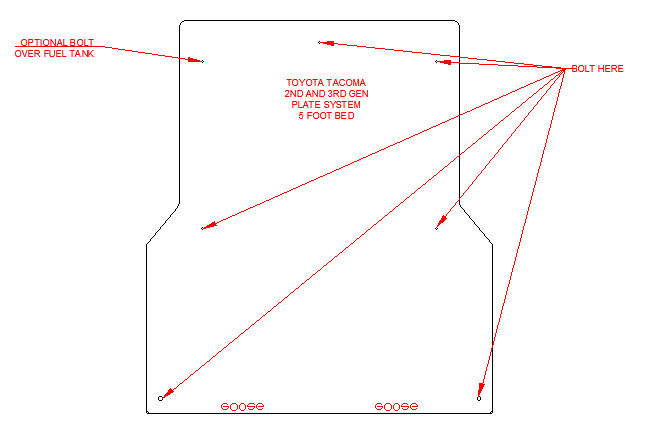 Toyota Tacoma 2005-2023 2nd and 3rd Gen. - Bed Plate System